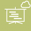 Cloud-based document or task management icon with chat bubble