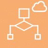 Netzwerk-Verbindung mit Cloud und Computern Icon
