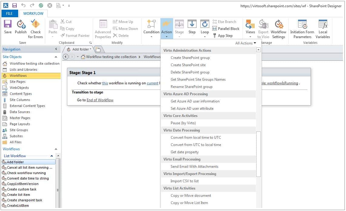 Office 365 Workflow Actions Update 08/2019