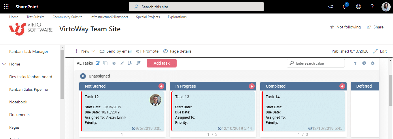 Virto Kanban On-Premises: Now for Modern SharePoint Sites