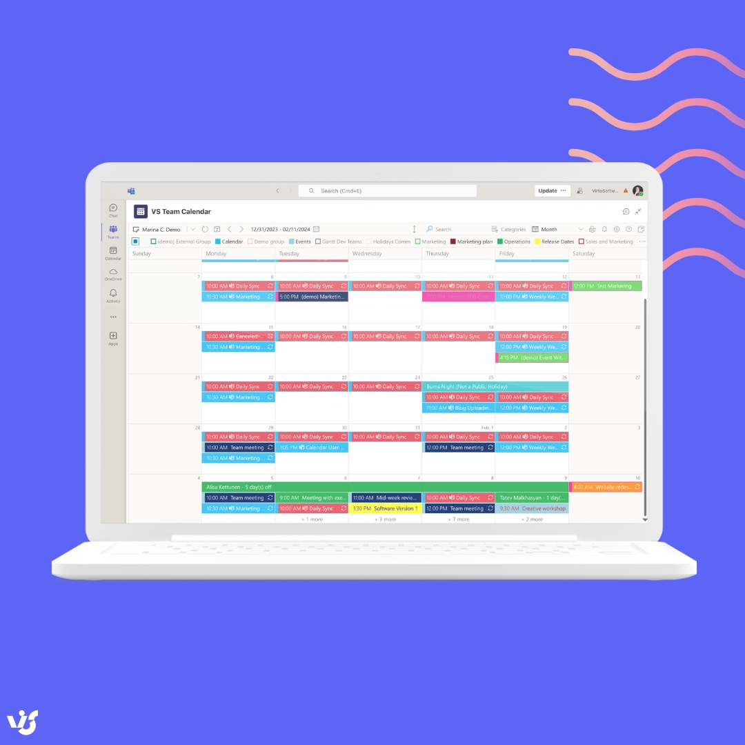Virto Calendar for teams