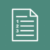 Icon of a checklist document with lines and checkboxes