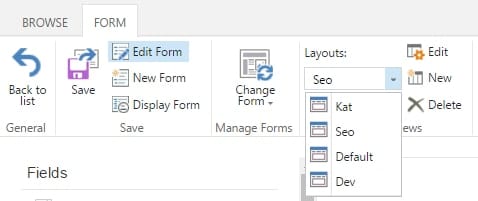 SharePoint form layouts for different users\groups