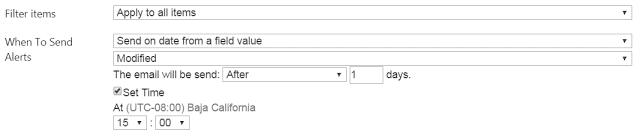 SharePoint Alerts schedule