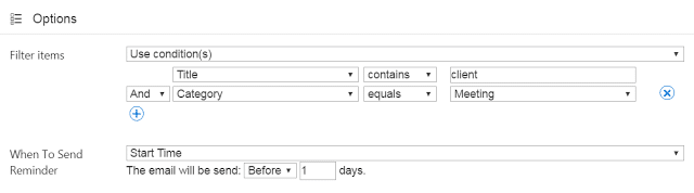 Office 365 Alerts and Reminders 2