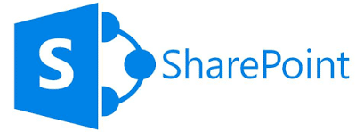 SharePoint logo with "S" icon and product name text
