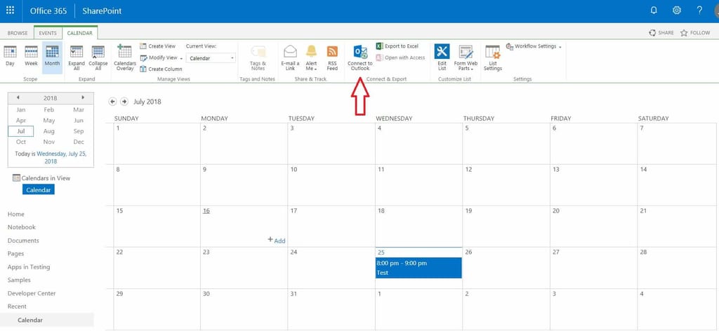 sharepoint kalender outlook