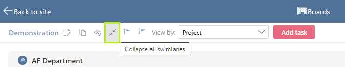 Swimlane minimieren