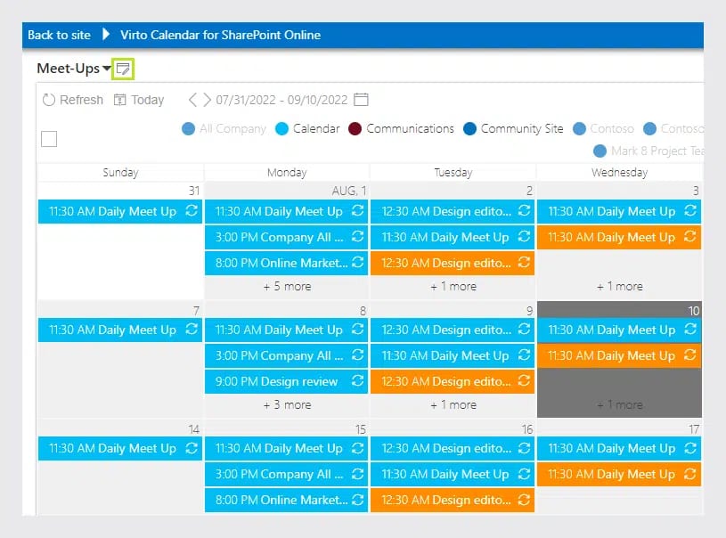 Virto calendar