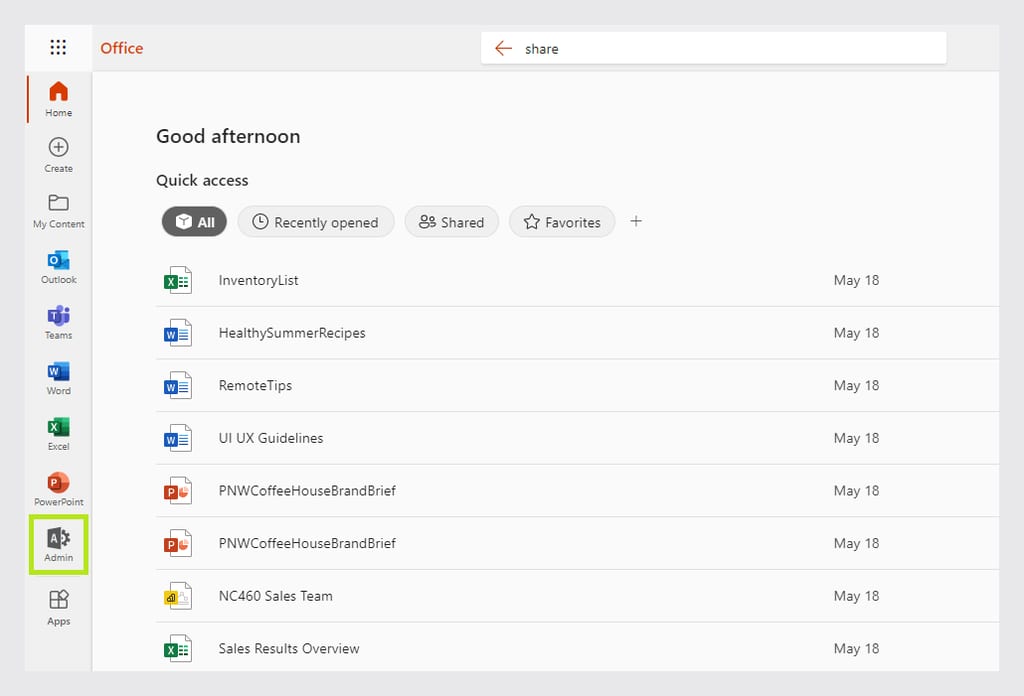 sharepoint admin access