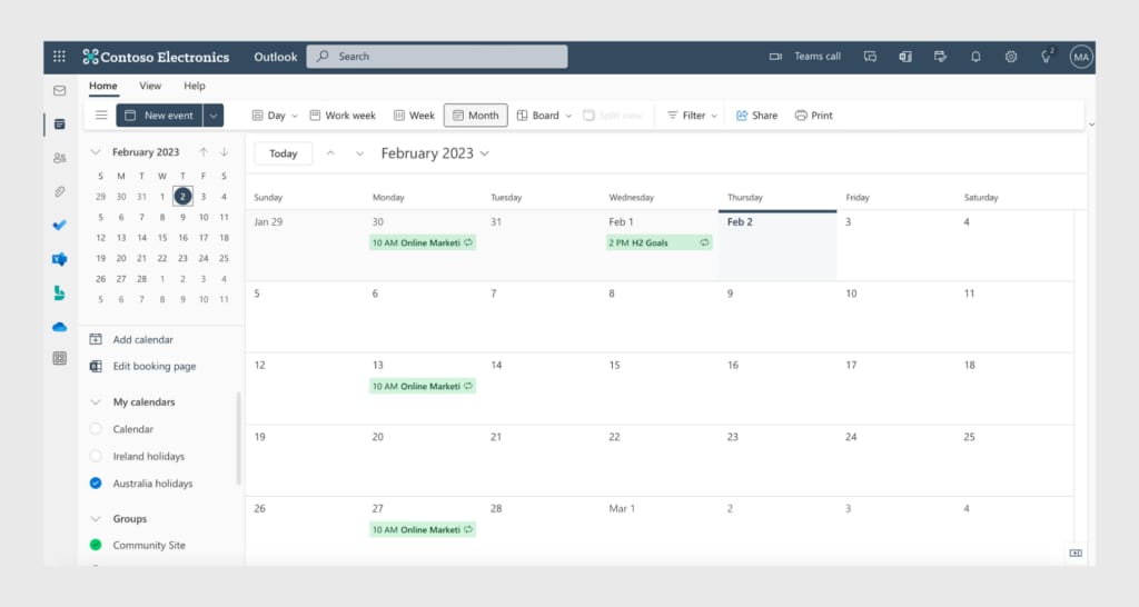 SharePoint Calendar