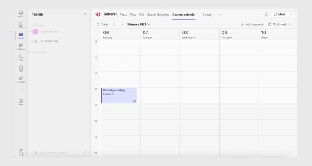 Microsoft Teams Channel Calendar
