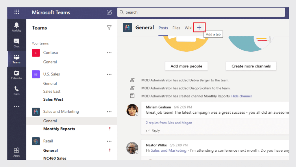 and click “Add a tab”.