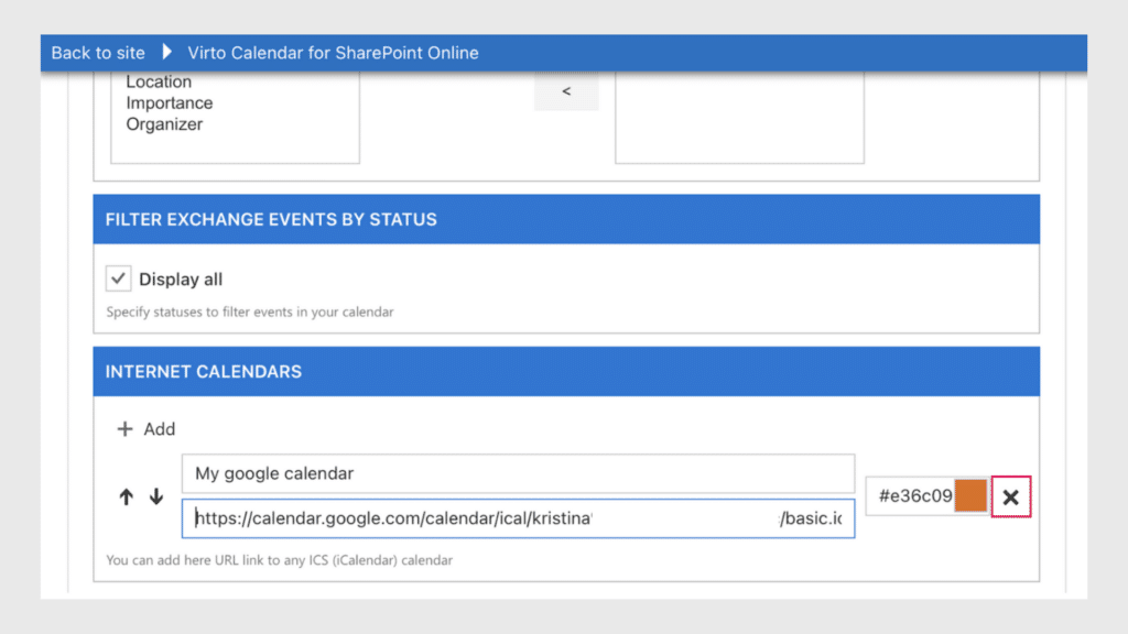 ics sharepoint calendar