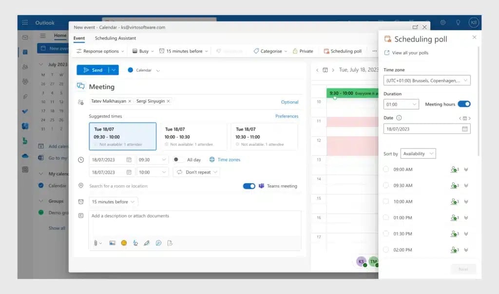 Scheduling poll in Office 365