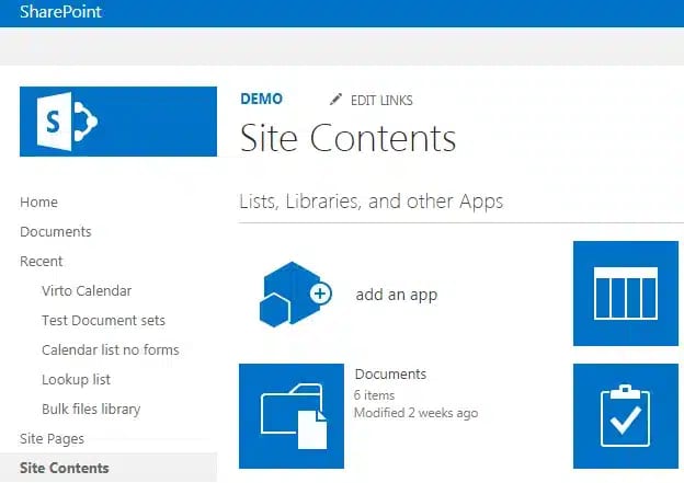 Site contents