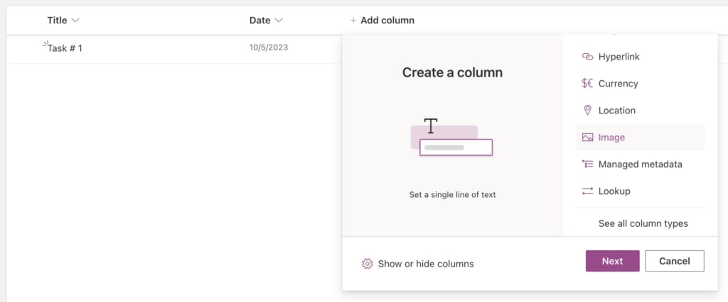 How to show pictures on Microsoft Lists