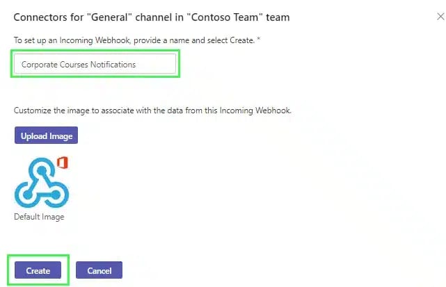 Geben Sie dann den Namen Ihres Webhooks ein und klicken Sie auf „Erstellen“