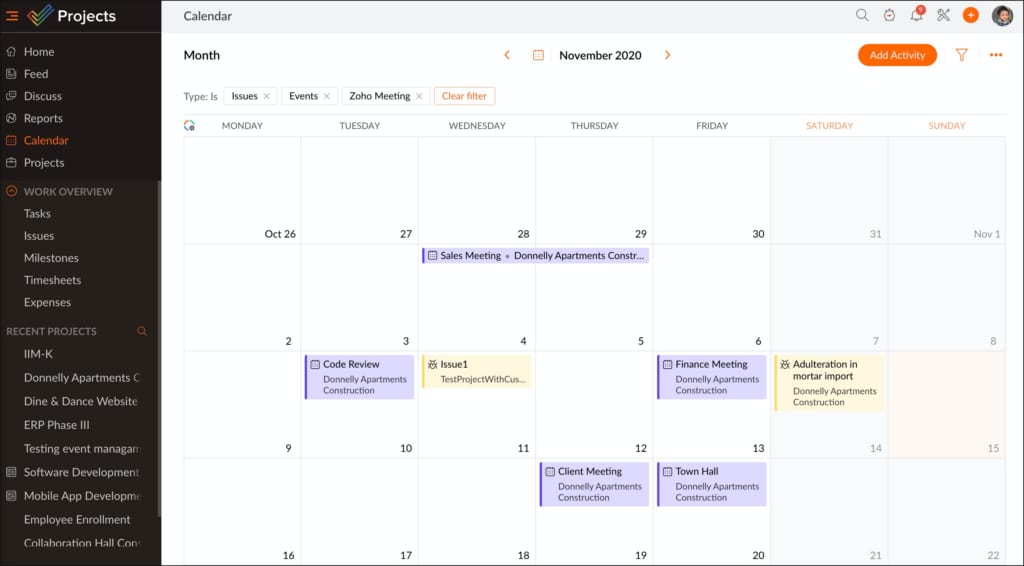 Zoho calendar