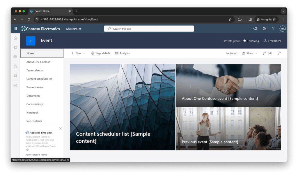 Sharepoint team site