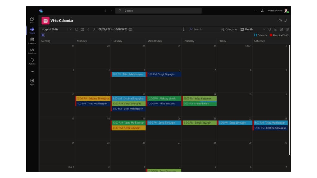 Virto Calendar app