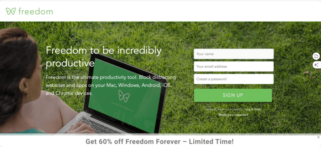 Freedom time blocking app