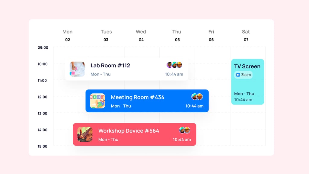 Virto Calendar example overlay schedule.
