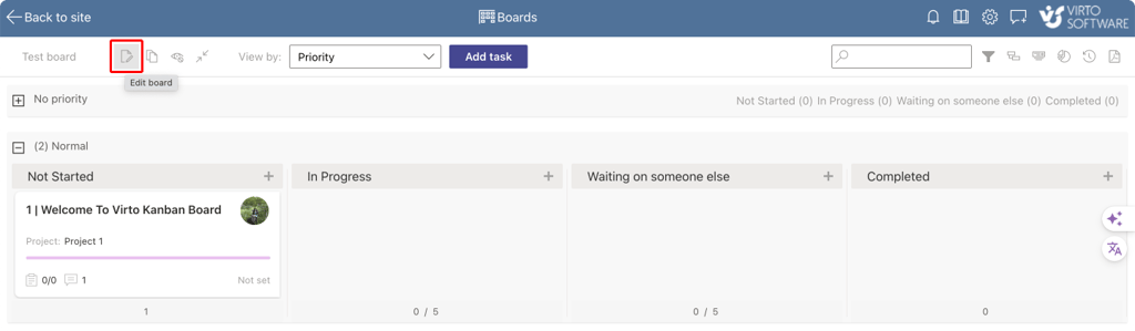 Editing your board.