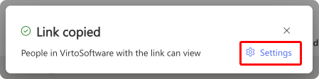 Adjusting copied link and its settings.