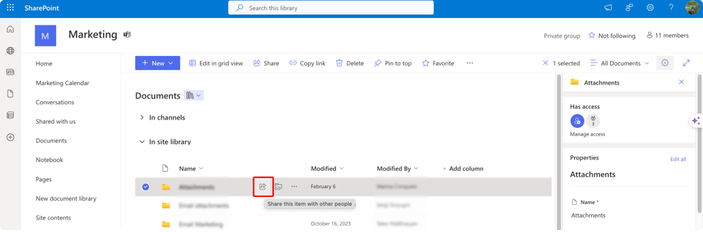 Navigating to the “Share” button.