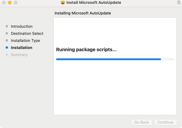 Installing Microsoft AutoUpdate on Mac.