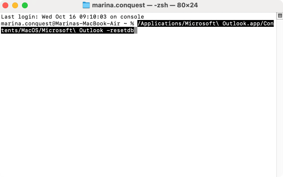 Rebuilding the Oulook database on Mac.