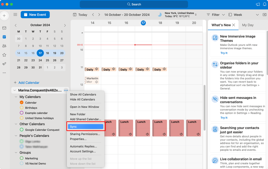 Syncing in Outlook for Mac.
