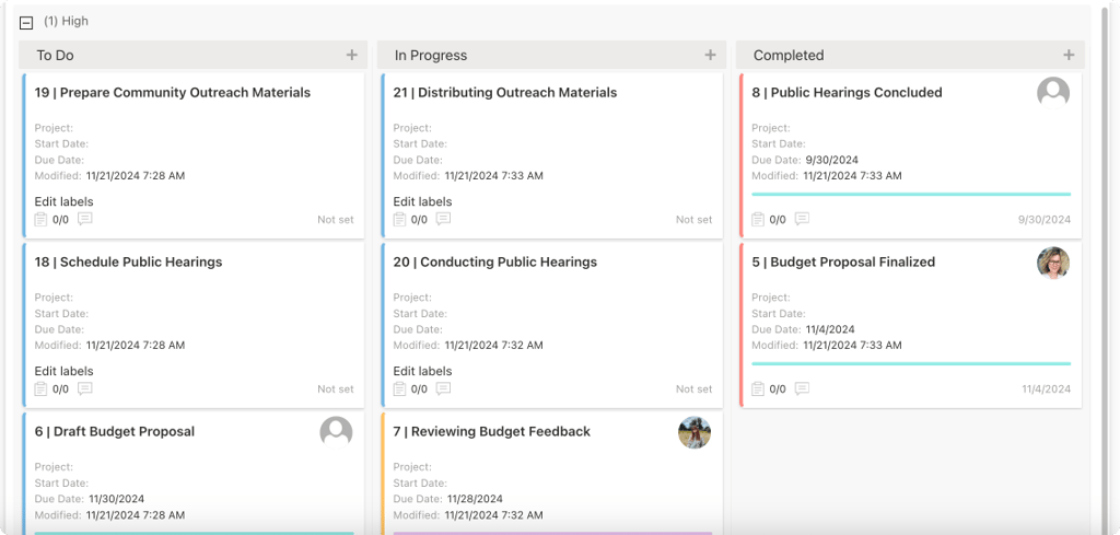 Pic. 20. Sample Virto Kanban Board.