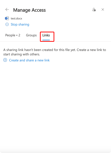 Pic. 15. Navigating to the links section if created for a file.