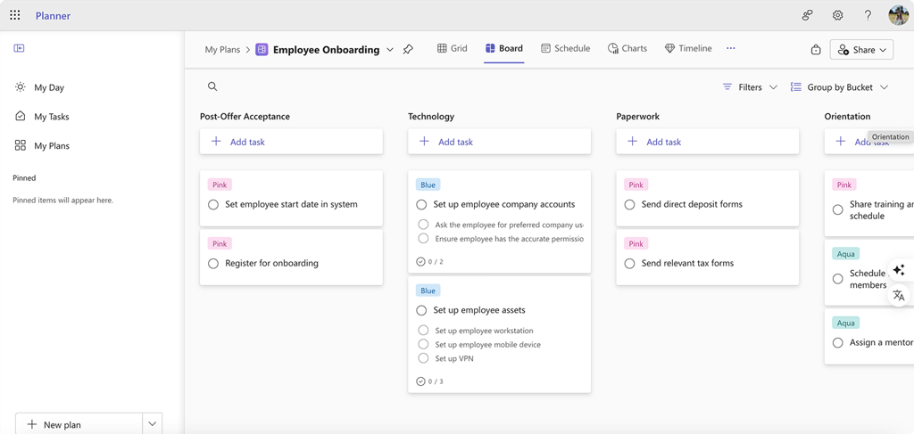 Pic. 1. Example Planner experience.