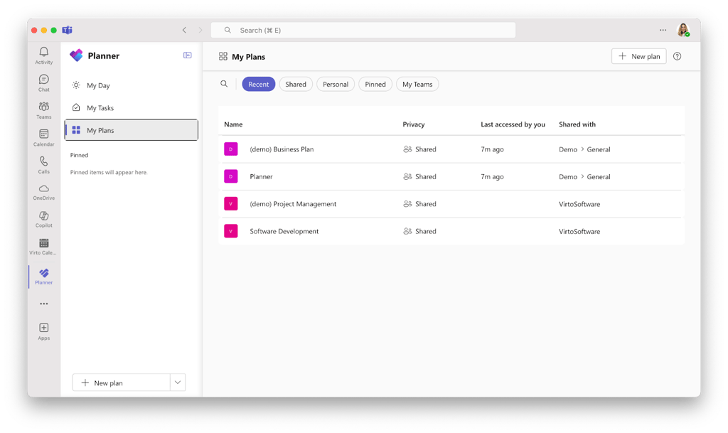 Pic. 6. Microsoft Planner 2024 in Microsoft Teams.