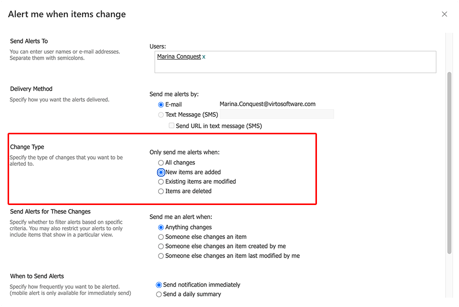 Choosing when to send alerts