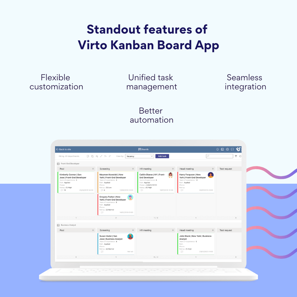 Standout features of Virto Kanban Board App