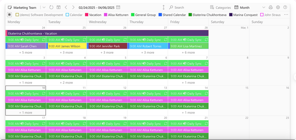 Sample Virto Calendar