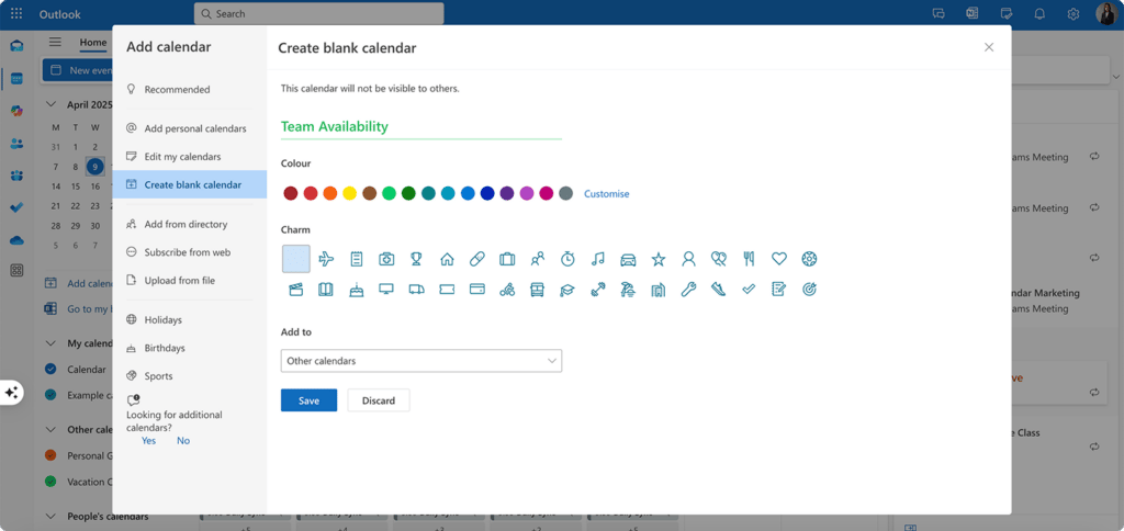 Customizing your calendar in Outlook