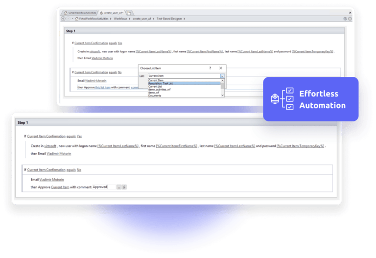 Virto Workflow Automation App.
