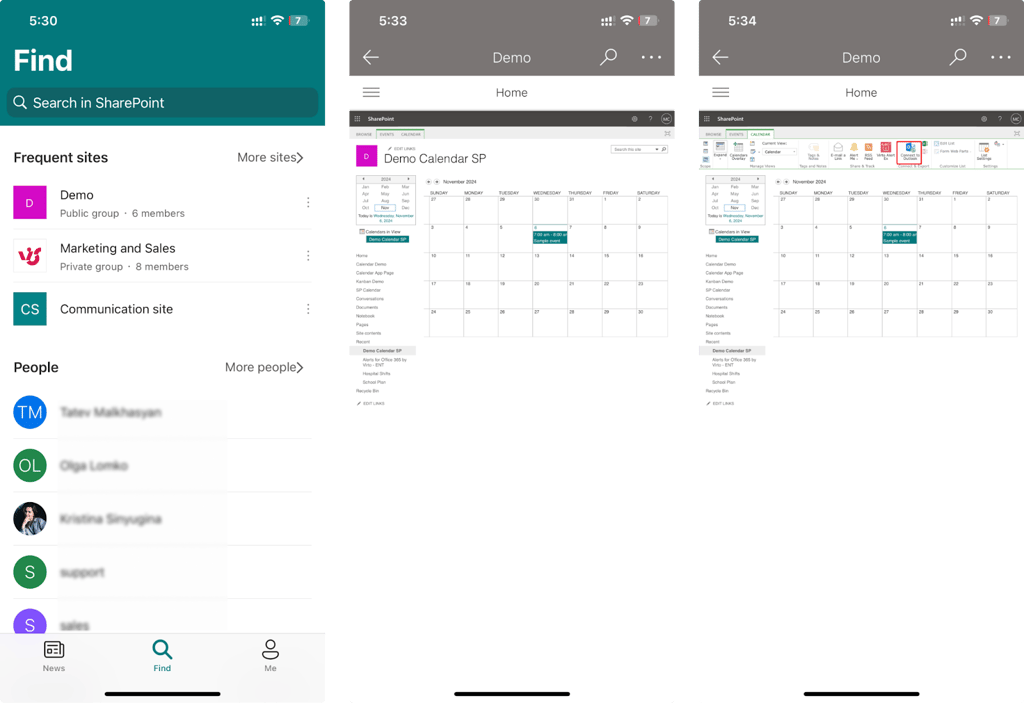 Pic. 19. Configuring mobile SharePoint experience.