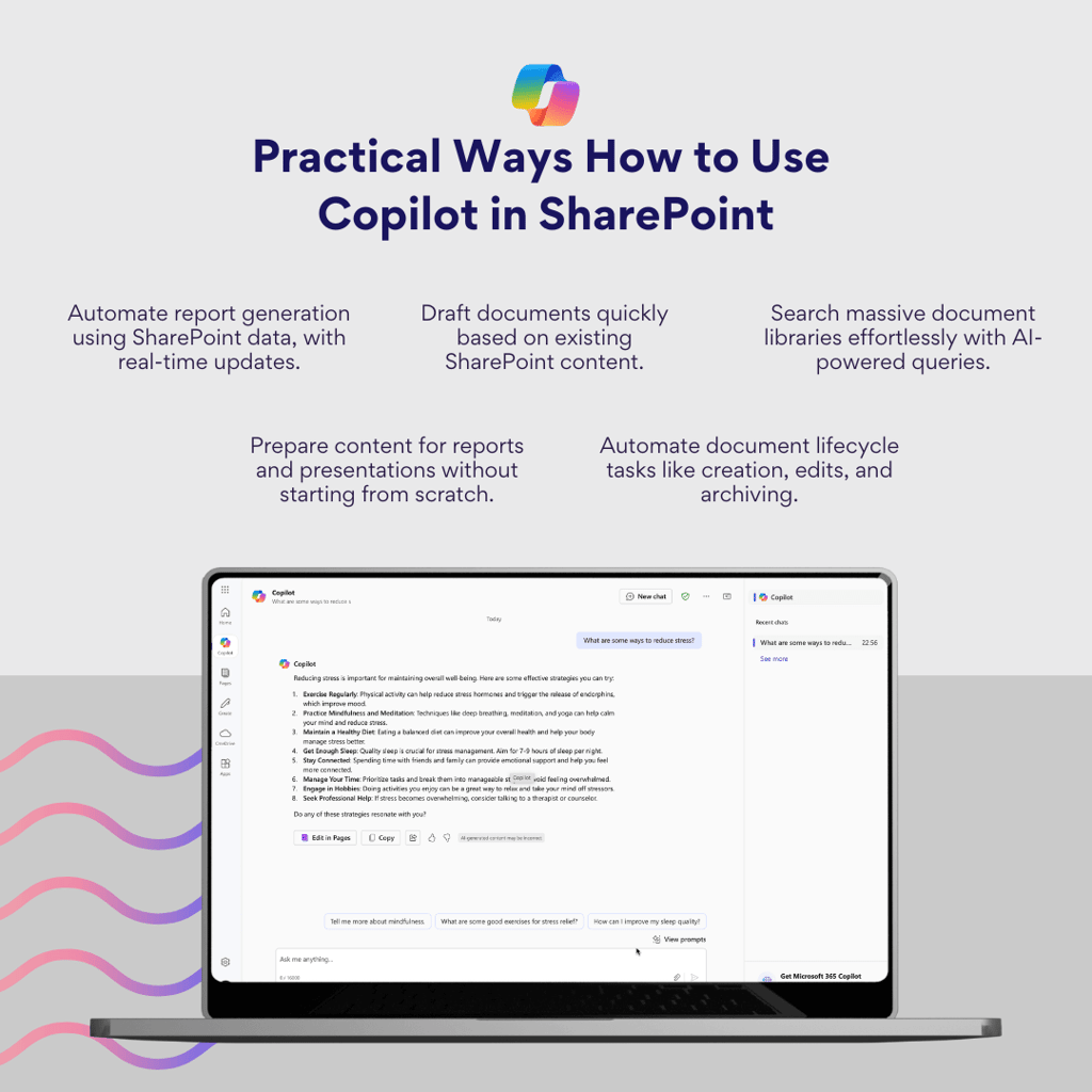 Pic. 10. Practical application of SharePoint Copilot tools
