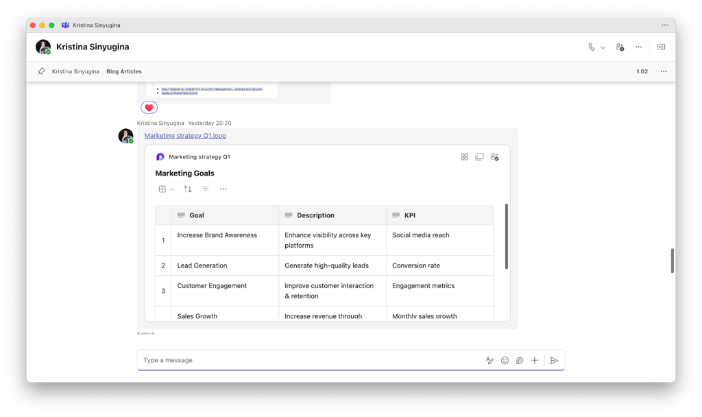 Pic 7. Example of how collaborative work on file editing is possible via Microsoft Teams