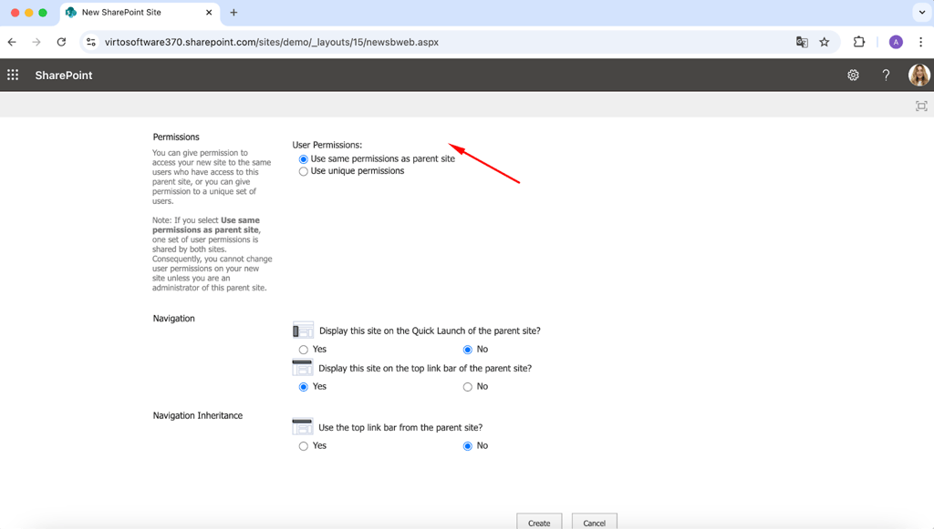 Pic 5. Adjusting permissions.