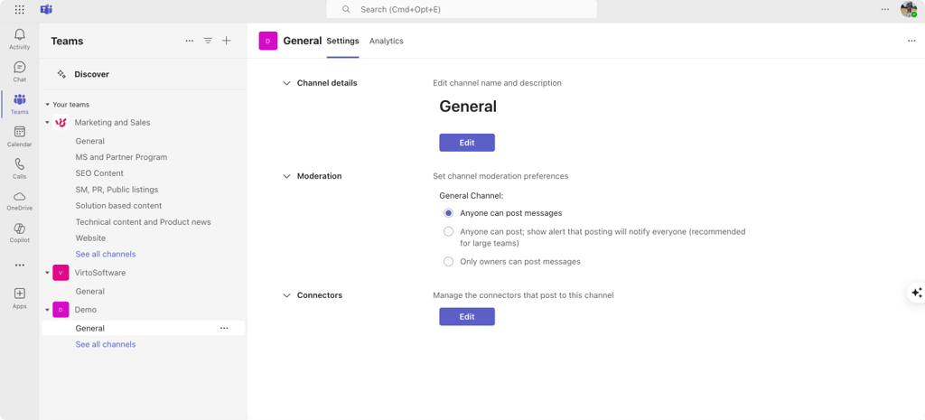 Pic. 4. Modifying your channel settings.