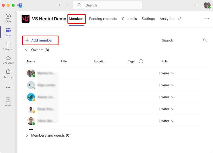 Adding members to SharePoint site.