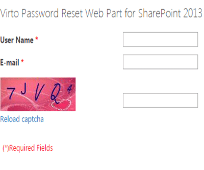 Virto Password Change Web Part Updated with Captcha Feature