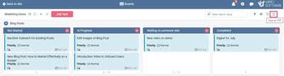 Save to PDF Option for Kanban Board Office 365 App